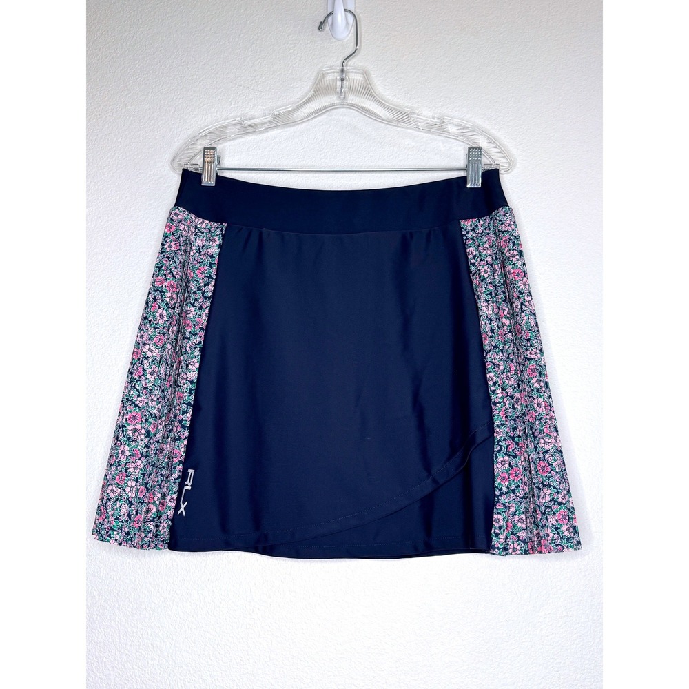 RLX RALPH LAUREN Pleated Skort Skirt Medium Navy & Floral Golf Activewear Tennis